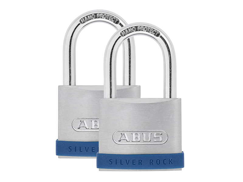 50mm Silver Rock(TM) 5 Padlock Twin Pack
