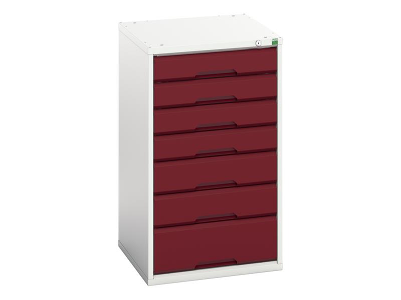 Verso 7 Drawer Cabinet 525 x 900mm Crimson Red