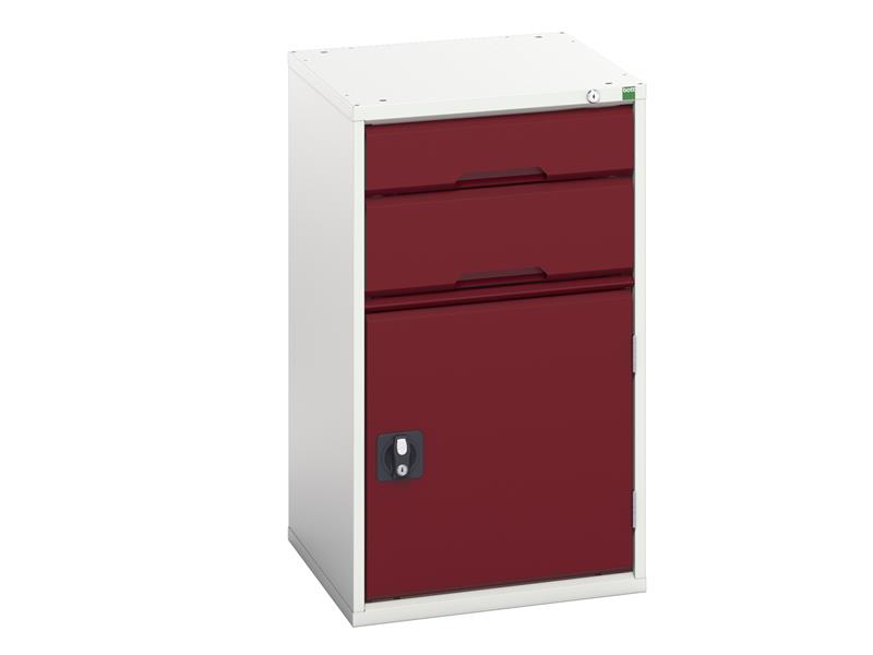 Verso 2 Drawer + Cupboard 900 x 525mm Crimson Red