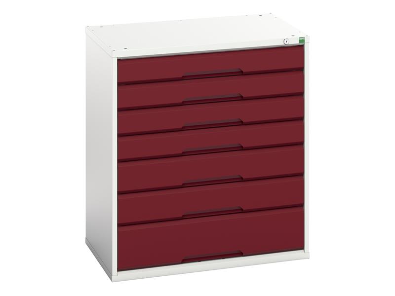 Verso 7 Drawer Cabinet 800 x 900mm Crimson Red