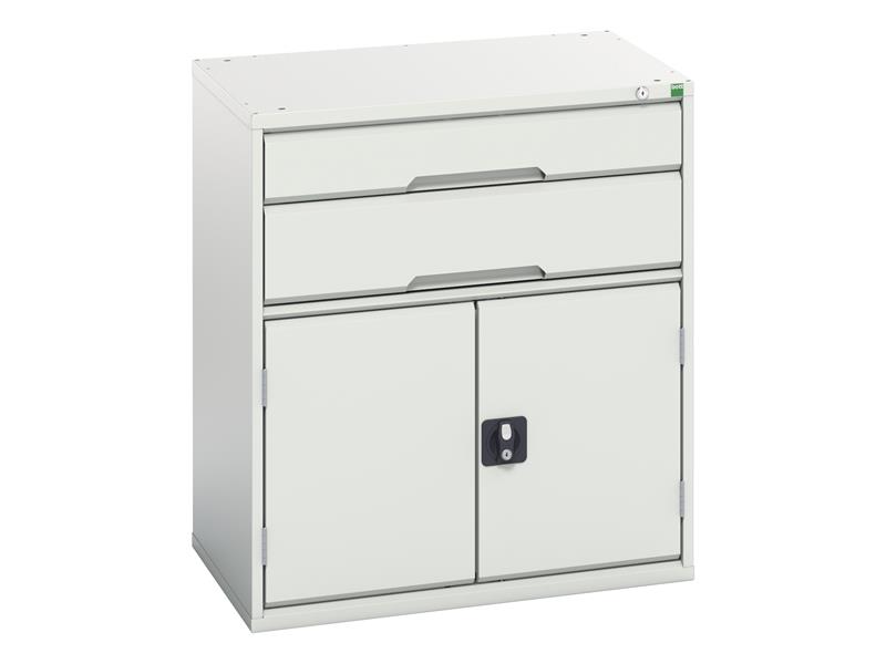 Verso 2 Drawer + Cupboard 900 x 800mm Light Grey