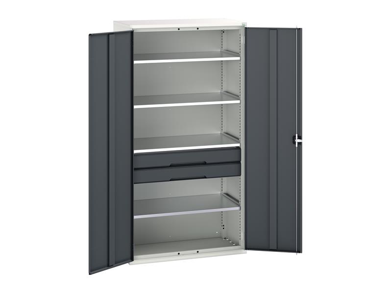 Verso Kitted Cupboard 4 Shelf + 2 Drawer 1050 x 2000mm Anthracite Grey