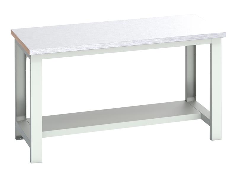 Cubio Bench with Half Shelf, Steel Clad Top 1500 x 750mm