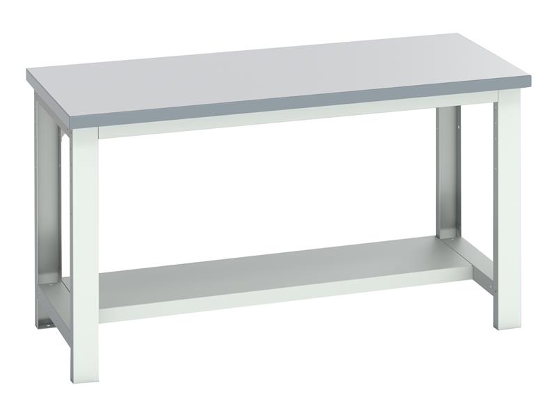 Cubio Bench with Half Shelf, Laminate Top 1500 x 750mm