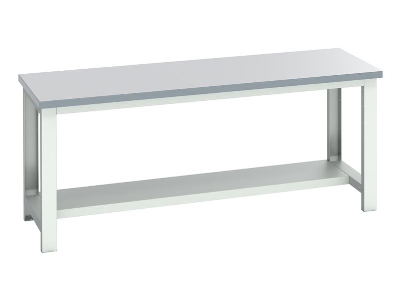 Cubio Bench with Half Shelf, Laminate Clad Top 2000 x 750mm