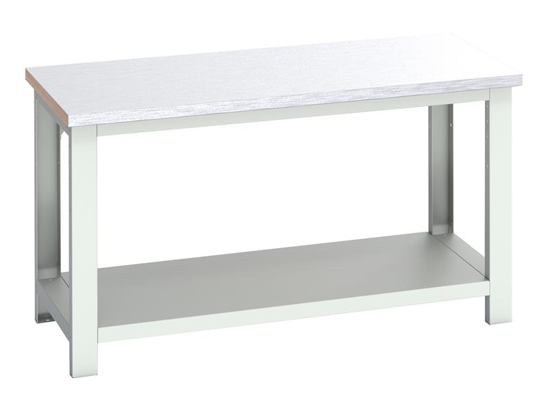 Cubio Bench with Shelf, Steel Clad Top 1500 x 750mm