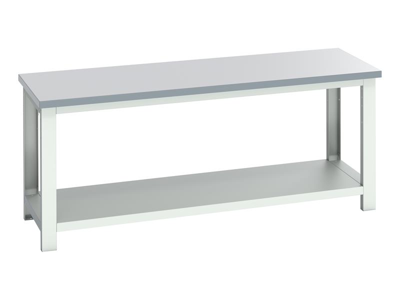 Cubio Bench with Shelf, Laminate Top 2000 x 750mm
