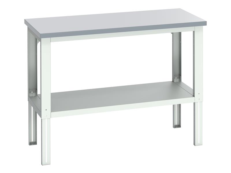 Cubio Adjustable Bench with Shelf, Laminate Top 1500 x 750mm