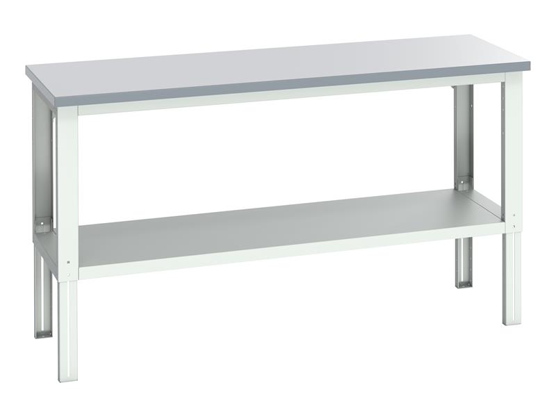 Cubio Adjustable Bench with Shelf, Laminate Top 2000 x 750mm