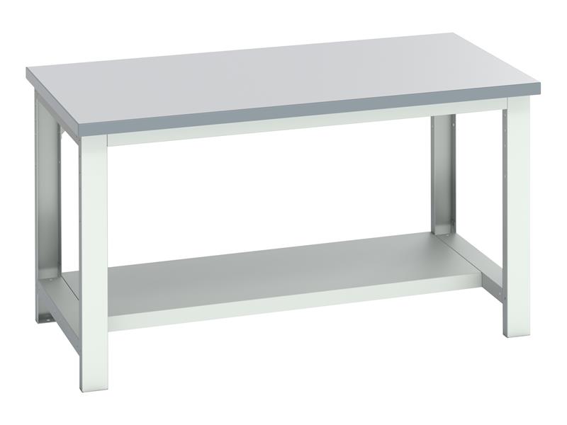 Cubio Bench with Half Shelf, Laminate Top 1500 x 900mm