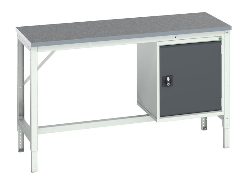 Verso Bench with Cupboard, Lino Top 1500 x 600mm