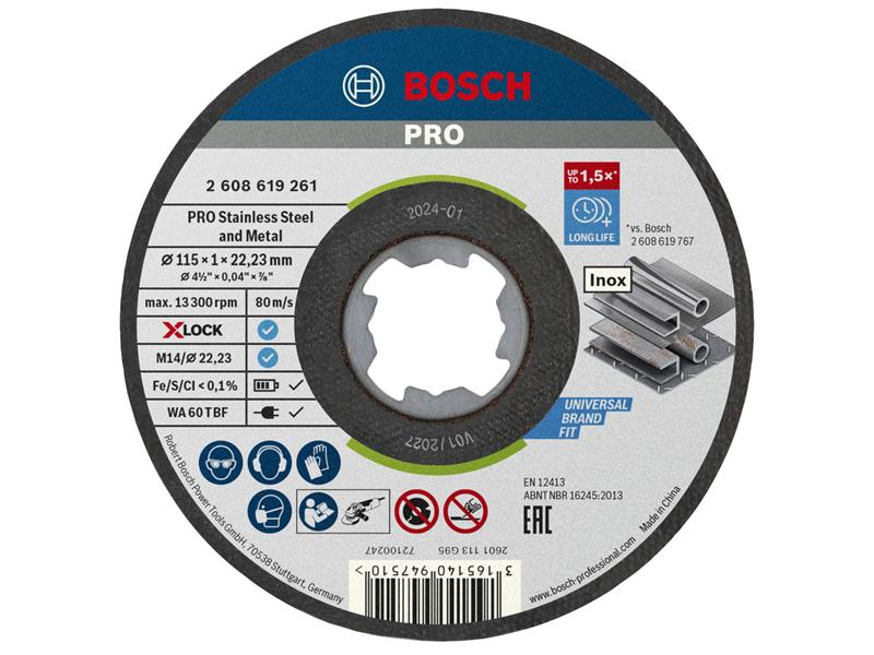 PRO Stainless Steel and Metal Bonded Cutting Disc 115 x 1.0 x 22.23mm Tin of 10