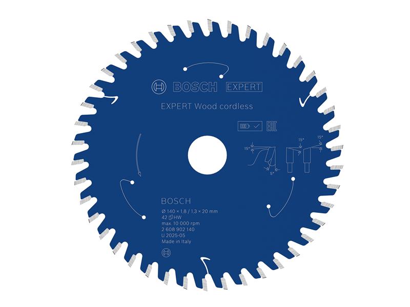 EXPERT Wood Cordless Circular Saw Blade 140 x 20mm x 42T