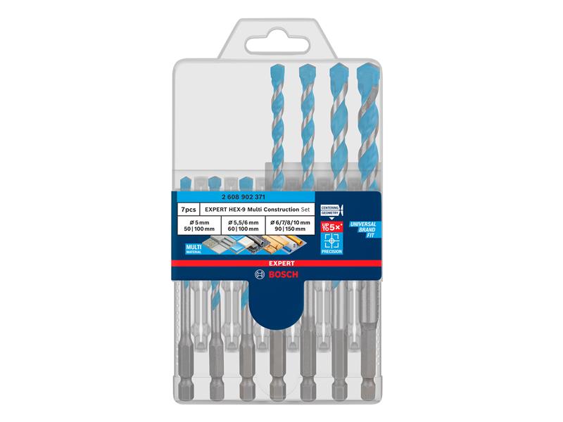 EXPERT HEX-9 Multi Construction Drill Bit Set, 7 Piece