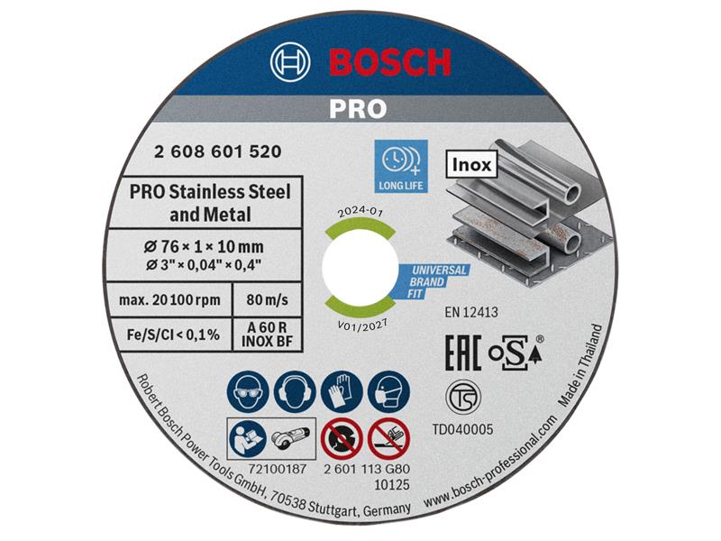 PRO Stainless Steel and Metal Bonded Cutting Disc 76 x 10mm Pack of 5