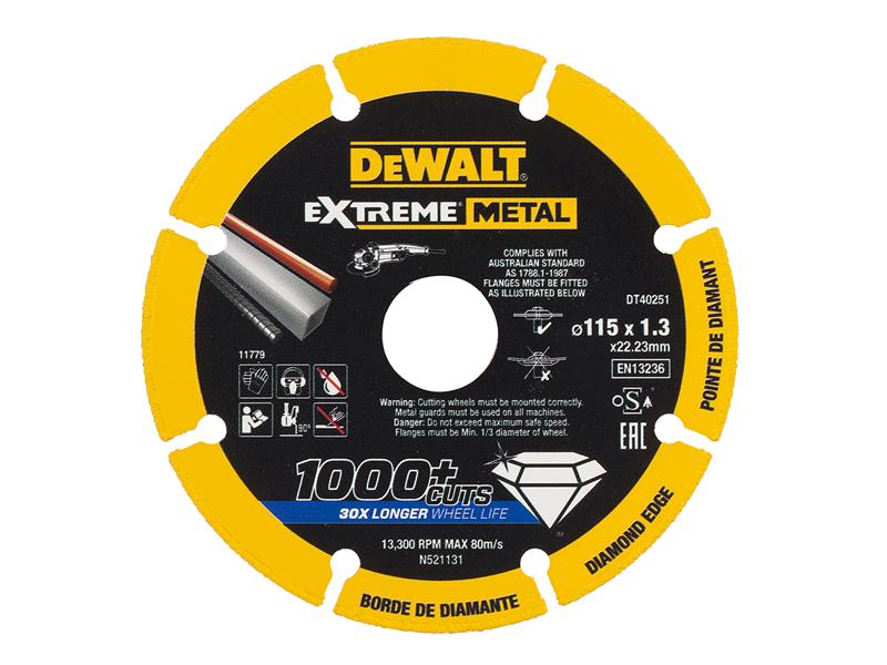 DT40251 Extreme Diamond Metal Cutting Disc 115 x 22.23 x 1.3mm