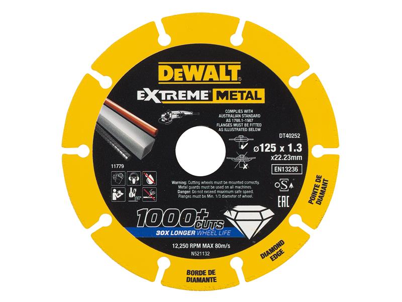 DT40252 Extreme Diamond Metal Cutting Disc 125 x 22.23 x 1.3mm