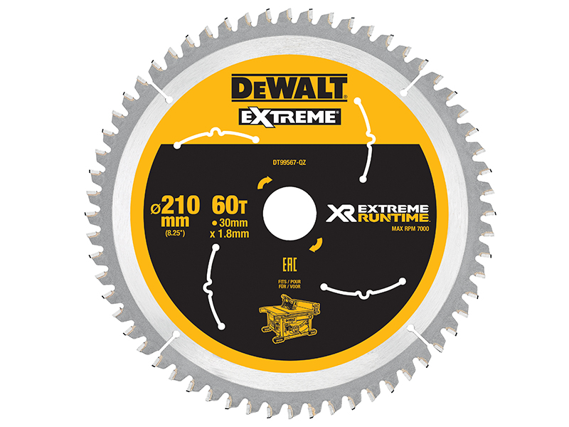 XR FlexVolt Table Saw Blade 210 x 30mm x 60T