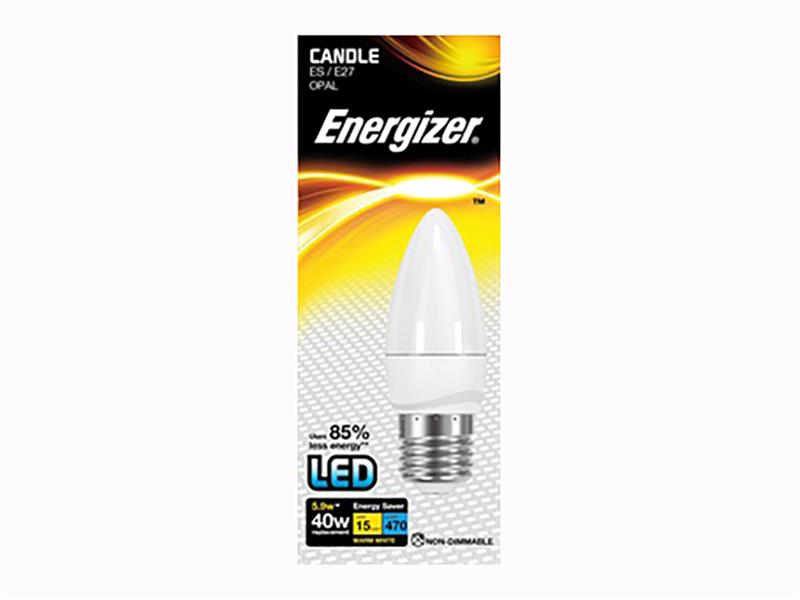 Candle LED 470Lumens Warm White Opal E27 Boxed