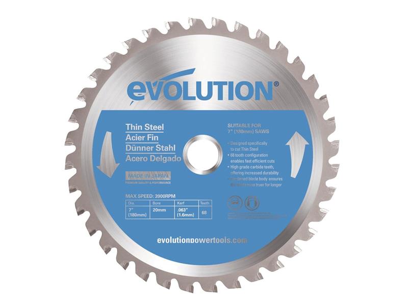 Thin Steel Cutting Circular Saw Blade 180 x 20mm x 68T