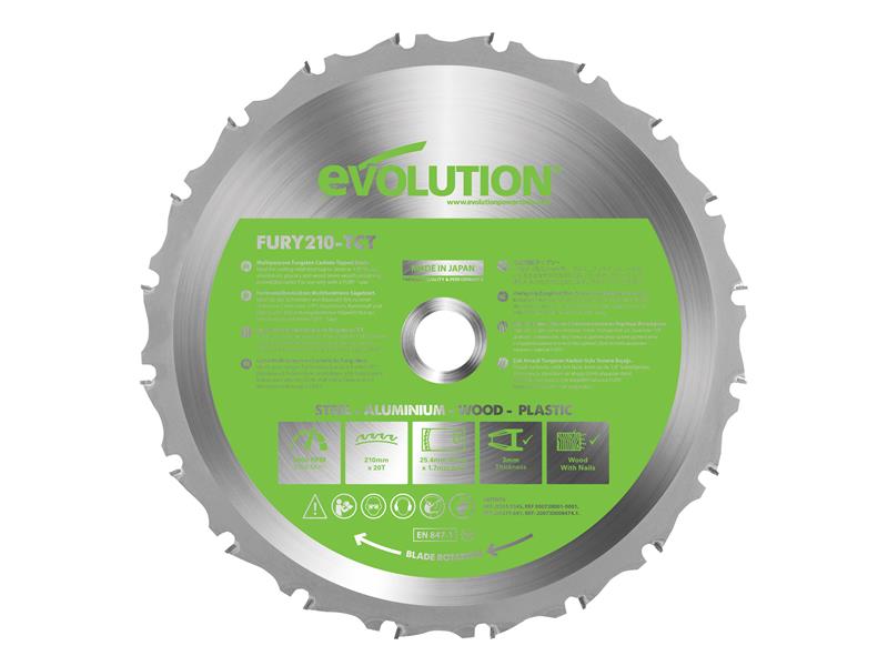 FURY(R) Multi-Purpose TCT Circular Saw Blade 210 x 25.4mm x 20T