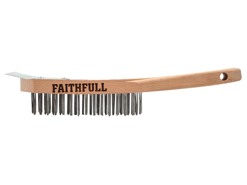 Lightweight Scratch Brush with Scraper, Four Row