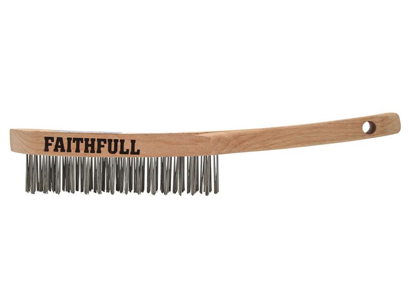 Heavy-Duty Stainless Steel Scratch Brush, 3 Row