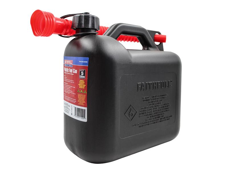 Plastic Fuel Can Black 5 litre