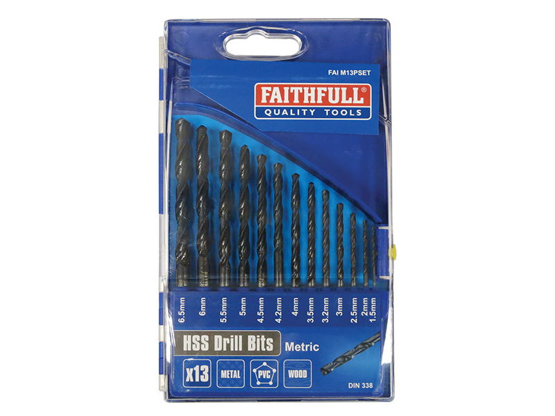 HSS Jobber Drill Bit Set, 13 Piece (1.5-6.5mm)