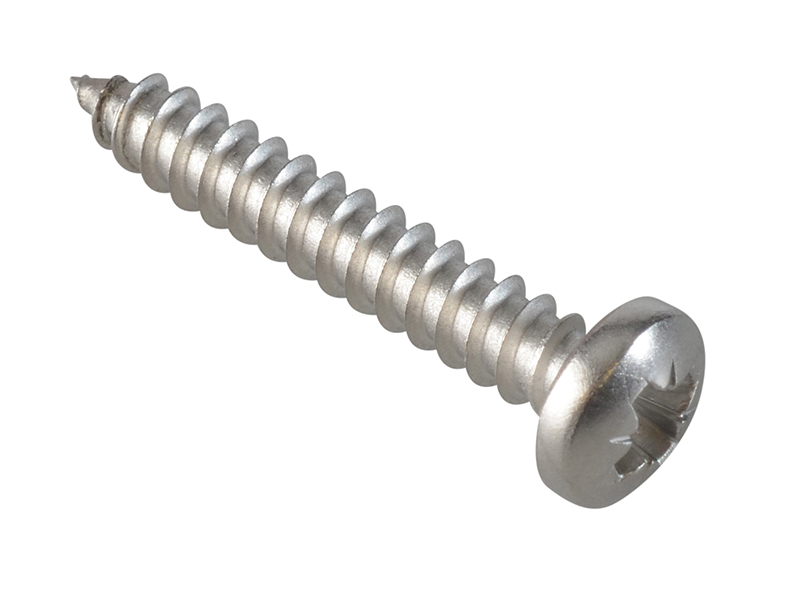 Self-Tapping Screw Pozi Compatible Pan Head SS 1in x 8 ForgePack 25