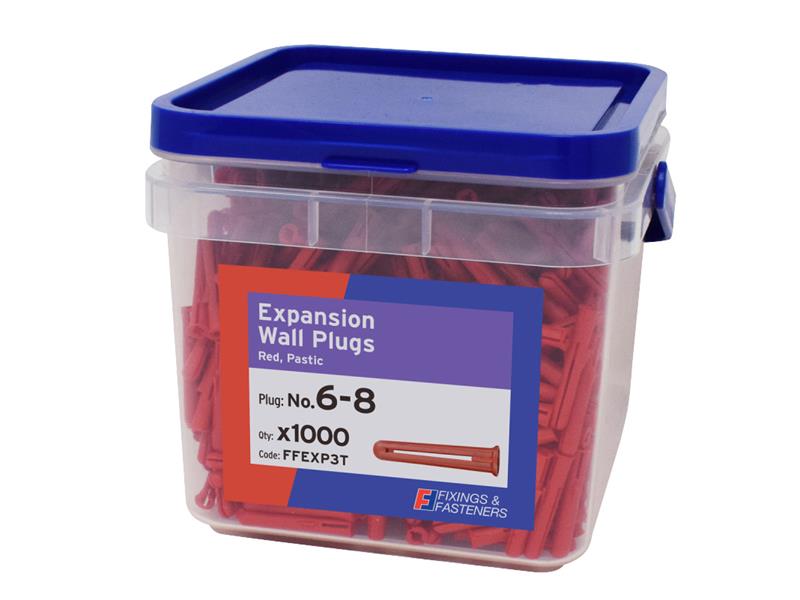 Expansion Wall Plugs Wall Plug Red 6-8 Tub 1000