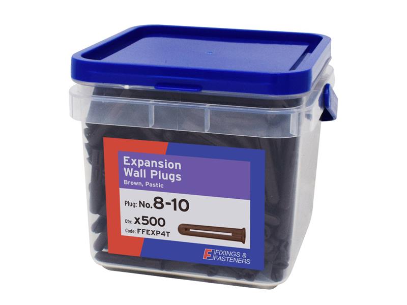 Expansion Wall Plugs Wall Plug Brown 8-10 Tub 500