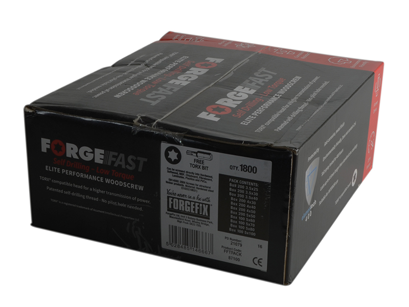ForgeFast Torx(R) Compatible Wood Screw Pack 1800 Piece