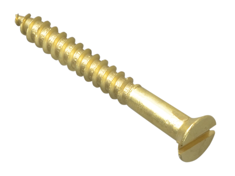 Wood Screw Slotted CSK Brass 1.1/4in x 6 ForgePack 15