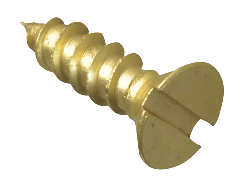 Wood Screw Slotted CSK Brass 1/2in x 6 ForgePack 40