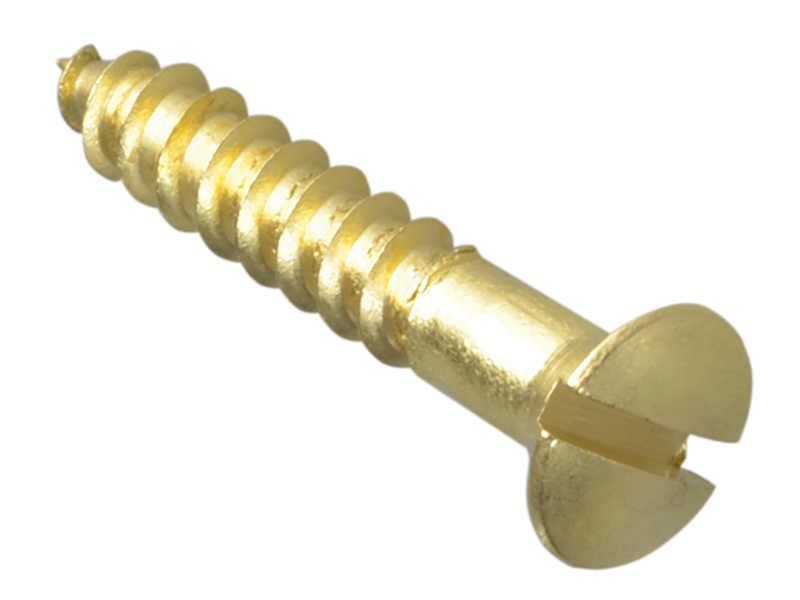 Wood Screw Slotted CSK Brass 1in x 8 ForgePack 16