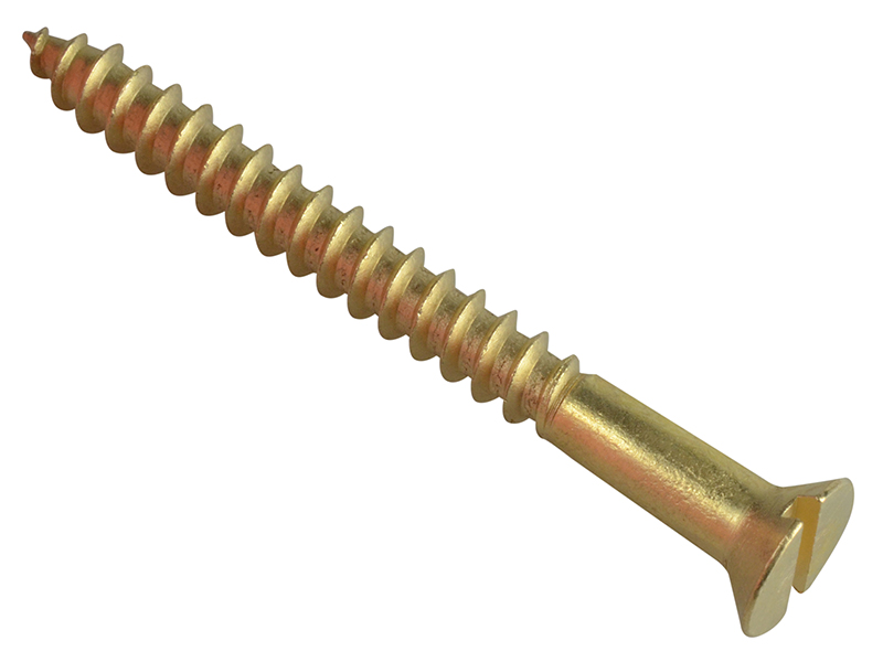 Wood Screw Slotted CSK Brass 2in x 10 ForgePack 6