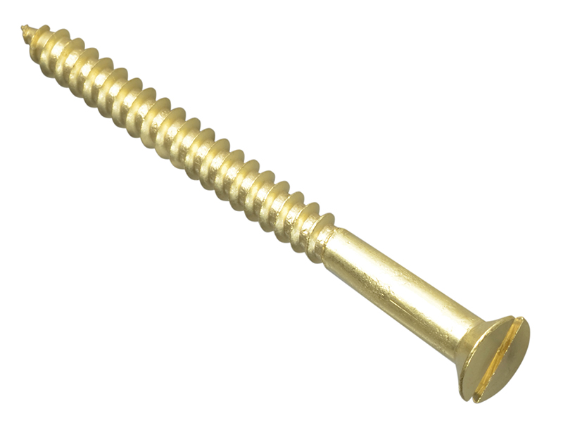 Wood Screw Slotted CSK Brass 2.1/2in x 10 ForgePack 6