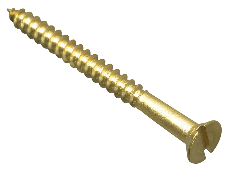 Wood Screw Slotted CSK Brass 2.1/2in x 12 ForgePack 4