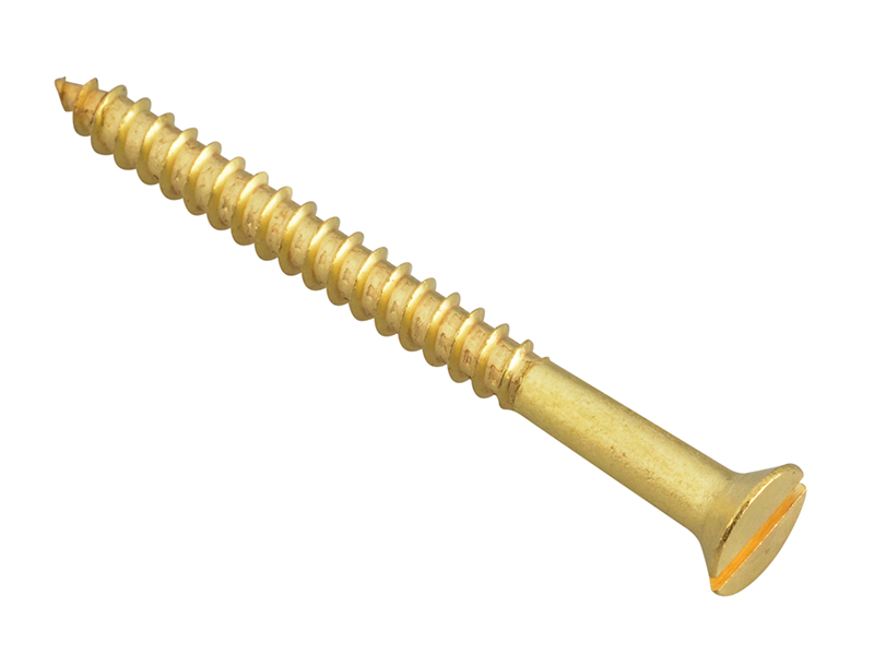 Wood Screw Slotted CSK Brass 2in x 8 ForgePack 8