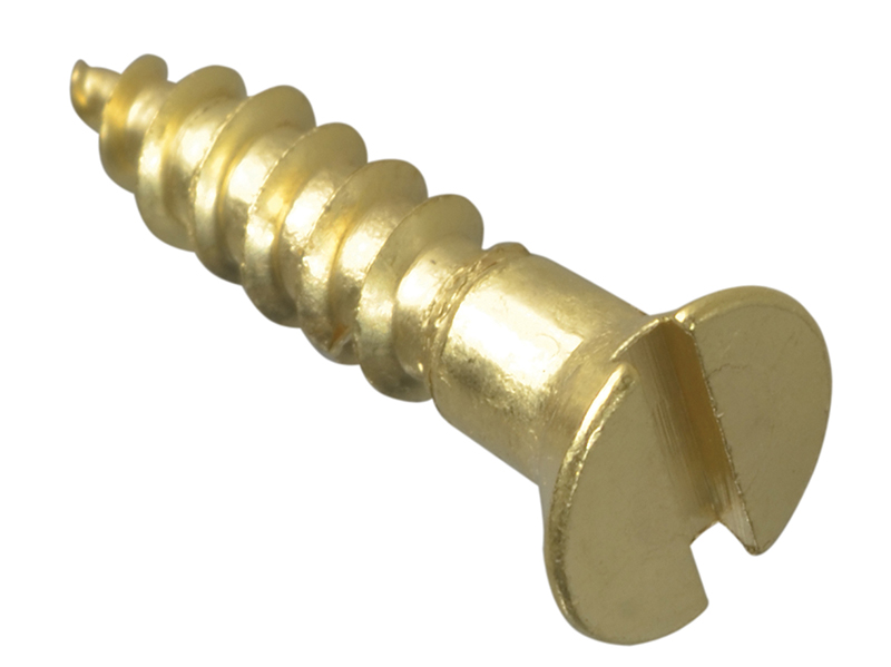 Wood Screw Slotted CSK Brass 5/8in x 6 ForgePack 30