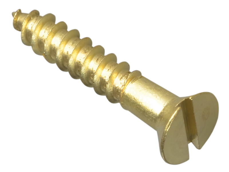 Wood Screw Slotted Raised Head Solid Brass 1in x 8 ForgePack 16