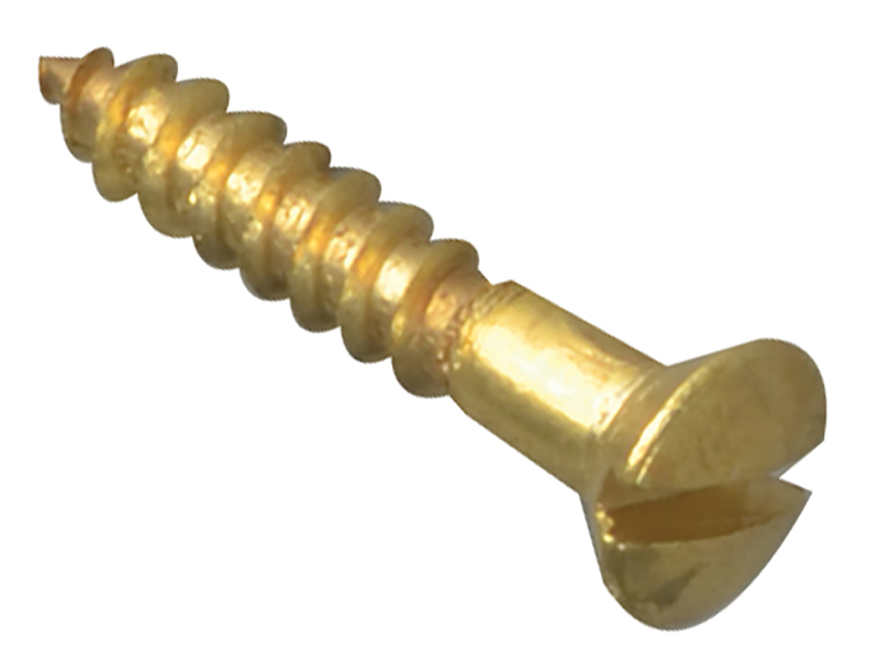 Wood Screw Slotted Raised Head Solid Brass 5/8in x 4 ForgePack 40