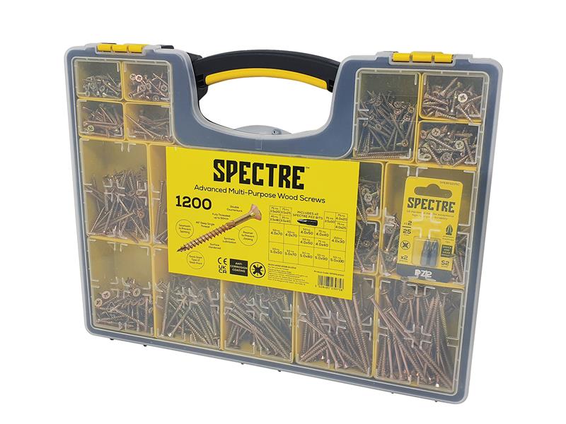Spectre(TM) Wood Screw Site Organiser 1200 Piece