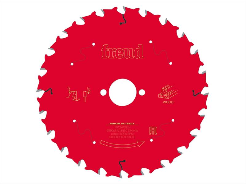 Wood Circular Saw Blade 190 x 30 x 2.4/1.6mm x 24T