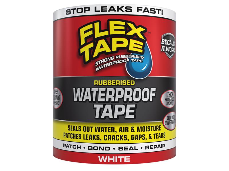 Flex Waterproof Tape White 10.16cm x 1.52m