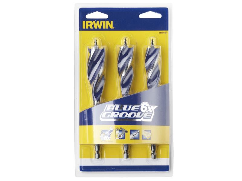 Blue Groove 6X Wood Drill Bit Set, 3 Piece