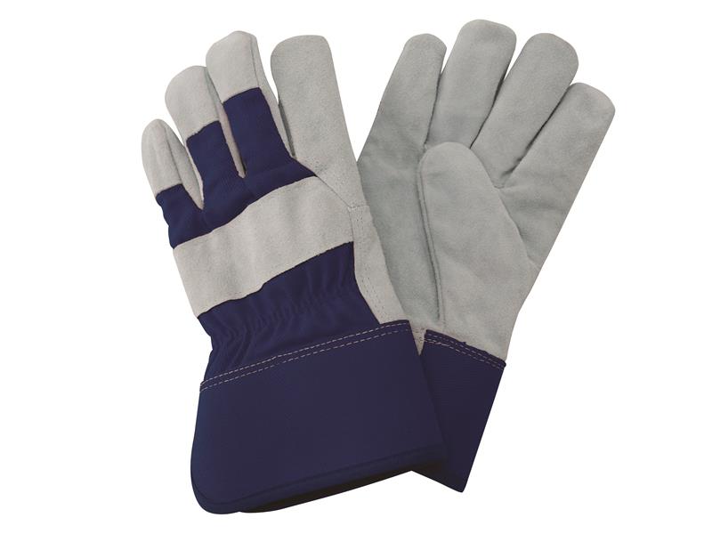 Navy Fleece Lined Rigger Gloves - Ladies Medium