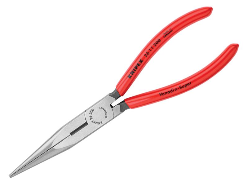 26 11 200 Snipe Nose Side Cutting Pliers Plastic Coated Grips 200mm (8in)