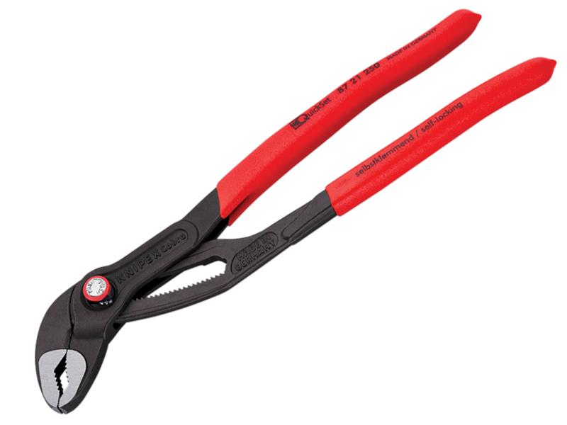 87 21 250 Cobra(R) Quickset Water Pump Pliers Plastic Coated Grip 250mm